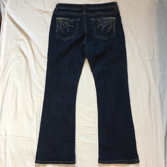 Lee Slender Secret Lower on the Waist Dark Wash Embellished Jeans, 14P - Picture 2 of 9